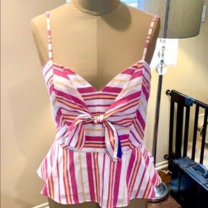 Festive Striped Parker Top Sz L NWT